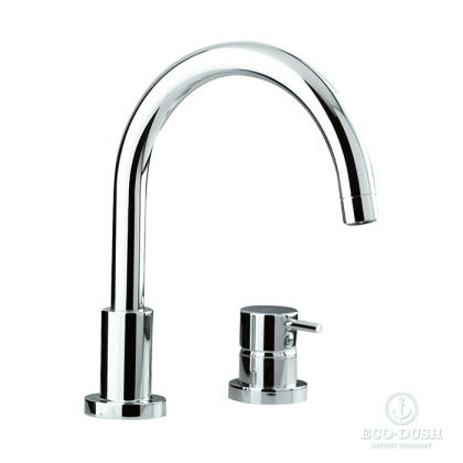 Cisal Less New Смеситель на борт ванны, на 2 отв., излив: 21см, цвет: хром