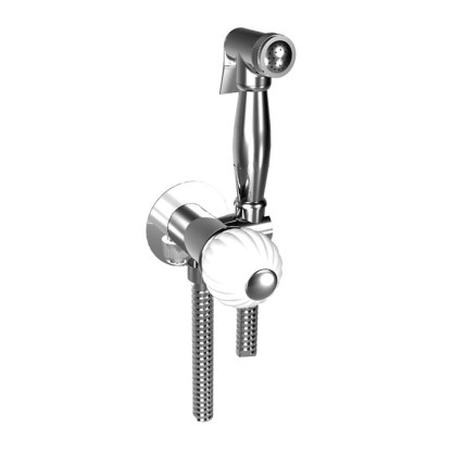 Bongio Rivoli Комплект гигиенический с миксером, цвет: хром/хрусталь