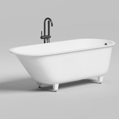 Salini Ornella Ванна встраиваемая 180х80х60см, версия Oval, материал: S-Sense, цвет: белый глянец