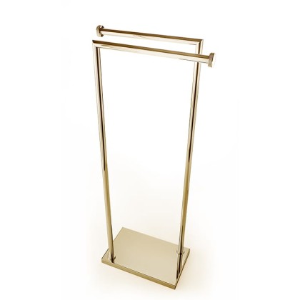 3SC Ribbon Напольная стойка с 2 полотенцедержателями, 83см, цвет: золото 24к. Lucido