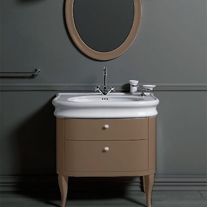 SIMAS Lante Комплект мебели, тумба с двумя ящиками, 90см, напольный, Цвет: tortora.