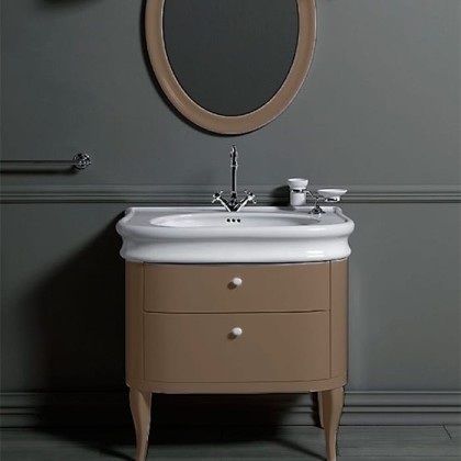 SIMAS Lante Комплект мебели, тумба с двумя ящиками, 90см, напольный, Цвет: tortora.