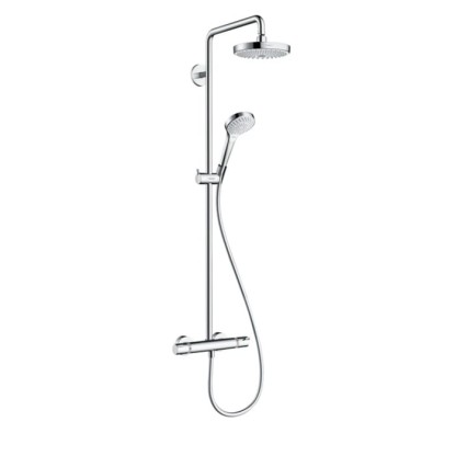 Hansgrohe Croma Select S 180 Showerpipe, Душевая система, верхний душ 187мм, с ручным душем и смесителем, цвет: белый/хром