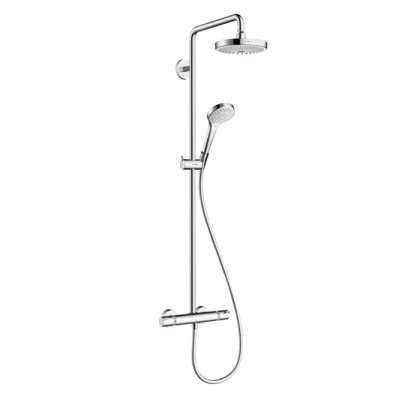 Hansgrohe Croma Select S 180 Showerpipe, Душевая система, верхний душ 187мм, с ручным душем и смесителем, цвет: белый/хром