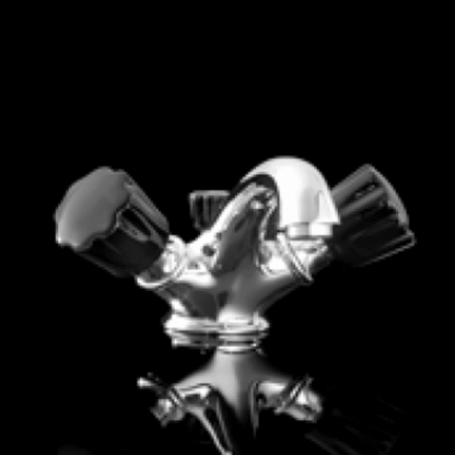 Devon&Devon Black Morris Смеситель для раковины на 1 отв. с донным клапаном. ручки черные. цвет: хром