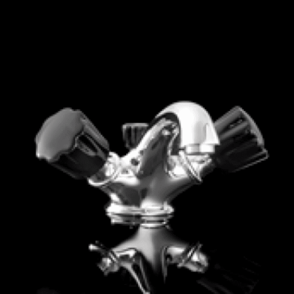 Devon&Devon Black Morris Смеситель для раковины на 1 отв. с донным клапаном. ручки черные. цвет: хром