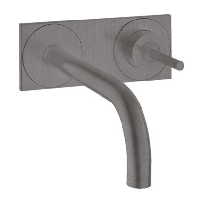 Axor Uno? Смеситель для раковины, встраиваемый, изилив: 22.5см., с панелью, цвет: шлифованный черный хром