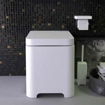 KNIEF Feel Унитаз напольный безободковый 58х39х42 см, с крышкой микролифт , цвет: белый матовый