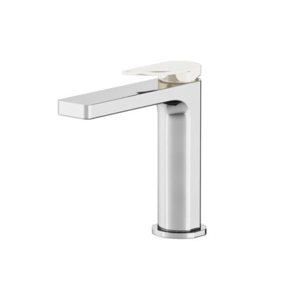 Gattoni Soffio Смеситель для раковины на 1 отверстие, однорычажный, высота 121,2 мм., с донным клапаном clic-clac, цвет: Brushed nickel