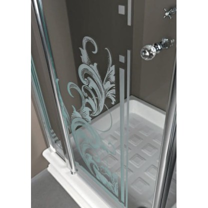 Kerasan Retro Душ. ограждение 100х100х180см., для квадратного поддона 1340, проф.хром, прозрачное стекло+мат.декор