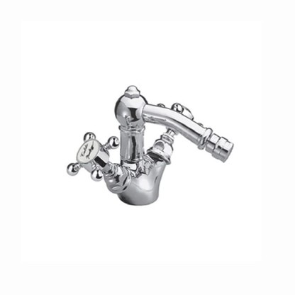 Nicolazzi Half Dome Смеситель для биде с 2мя ручками, на 1 отв., с донным клапаном, излив 127мм, цвет: хром