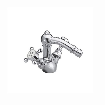 Nicolazzi Half Dome Смеситель для биде с 2мя ручками, на 1 отв., с донным клапаном, излив 127мм, цвет: хром