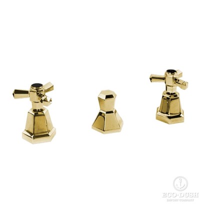 Stella Eccelsa Смеситель для биде на 3 отверстия 3600, без излива, с донным клапаном, цвет: золото