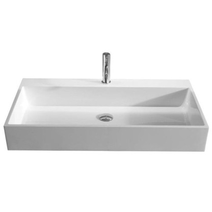 ANTONIO LUPI GESTOMOOD Раковина 90х50х13 см, 1 отв., подвесная/накладная, с донным клапаном, Flumood, цвет: белый
