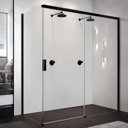 Novellini Opera Душевой угол 120х91х200см., Dx, стекло, цвет: черный