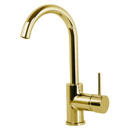 Fima Carlo Frattini Spillo Up Смеситель для раковины, на 1 отв., с донным клапаном, цвет: золото