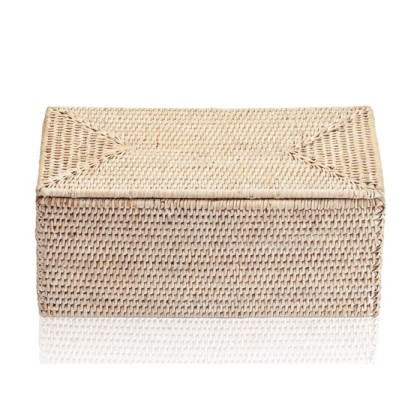 Decor Walther Basket UTBMD Универсальная коробка 30x15.5x14см, с крышкой, настольная, цвет: ротанг светлый