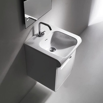 Kerasan Inka Project База INKA подвесная, с раковиной, 40см, Цвет: белый глянцевый