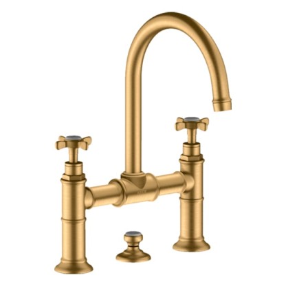 Axor Montreux Смеситель для раковины 220, на 3 отв., с донным клапаном, цвет: шлифованная медь