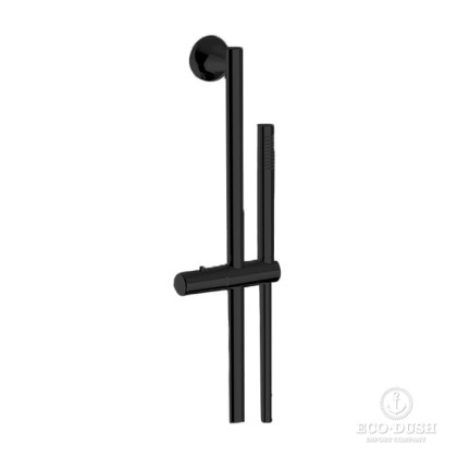 CISAL Vita Душевой гарнитур штанга L=664мм, шланг и ручной душ 1 режим, цвет черный матовый