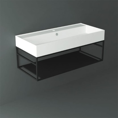 Simas Agile Структура металлическая 101x46xh28см, подвесная, для раковины с 1 отв., AG101, с 1 полкой, цвет: черный матовый