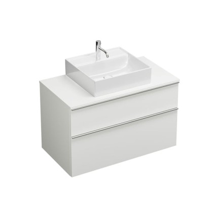 Burgbad  Eqio Комплект мебели 1000х550х600 мм с крам.умыв. квадратным, цвет белый, с 1 отв под смес., 2 ящика, ручки G0252, цвет: белый матовый