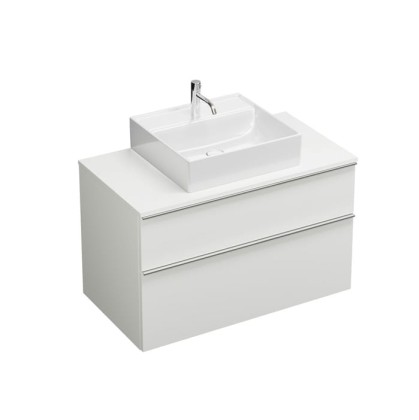 Burgbad  Eqio Комплект мебели 1000х550х600 мм с крам.умыв. квадратным, цвет белый, с 1 отв под смес., 2 ящика, ручки G0252, цвет: белый матовый