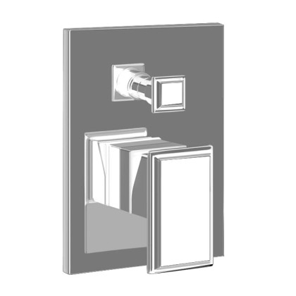 Gessi Eleganza Встраиваемый однорычажный смеситель с автоматическим переключателем ванна/душ, внешняя часть, цвет: Finox