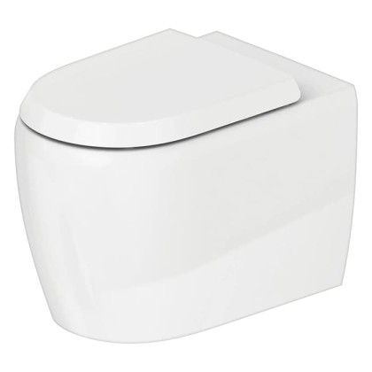 Duravit Qatego Унитаз 39х60см., напольный, безободковый, Weiss Hochglanz, цвет: белый