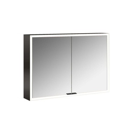 Emco Prime Зеркальный шкаф 100см., с подсветкой LED Facelift навесная модель, 2-дверки, IP 20, цвет черный зеркальная задняя стенка