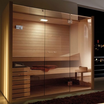 Effegibi Sky Сауна 230x200х211см, пристенная, цвет: осина термообработанная