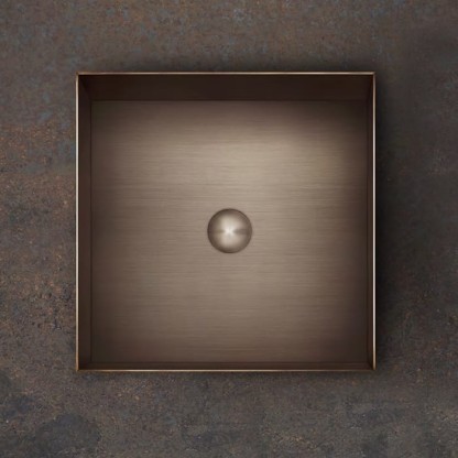 Gessi 316 Раковина 40x40 см, без отв., для установки на столешницу, без перелива, нержавеющая сталь, цвет: Copper Brushed PVD