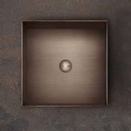 Gessi 316 Раковина 40x40 см, без отв., для установки на столешницу, без перелива, нержавеющая сталь, цвет: Copper Brushed PVD