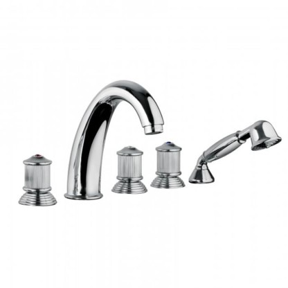 Смеситель для ванны Bongio Impero, цвет: хром/blue and red swarovski