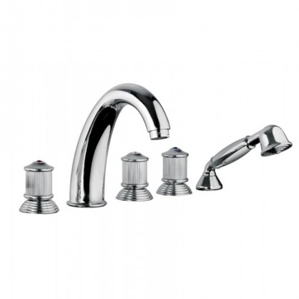 Смеситель для ванны Bongio Impero, цвет: хром/blue and red swarovski