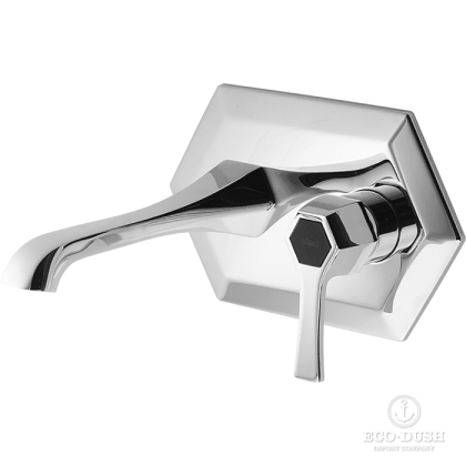 CISAL Cherie Смеситель однорычажный для раковины из стены,излив 212 мм, цвет: хром/черный матовый