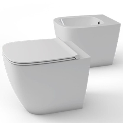 Globo Genesis Унитаз напольный приставной,  безободковый 55 см,слив универсальный, с креплением, цвет: белый