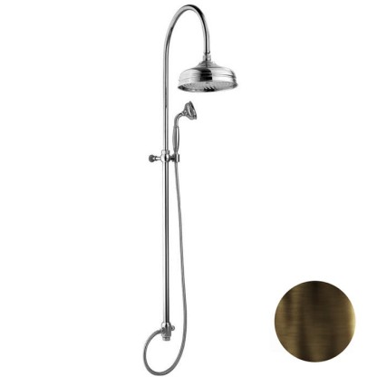 Nicolazzi Doccia Душевая стойка с верхним душем ? 30см, с переключателем и ручным душем, цвет: тёмная бронза