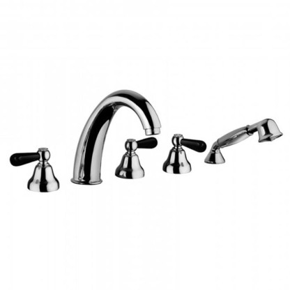 Смеситель для ванны Bongio Mille Nuits, цвет: хром/черный фарфор