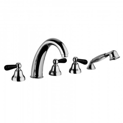 Смеситель для ванны Bongio Mille Nuits, цвет: хром/черный фарфор