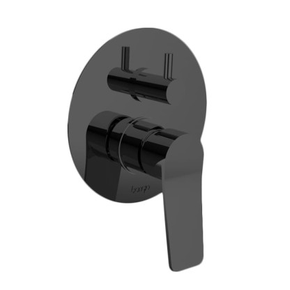 Bongio GIO2 Смеситель встроенный для душа с переключателем, 2 выхода, механический, цвет: черный матовый