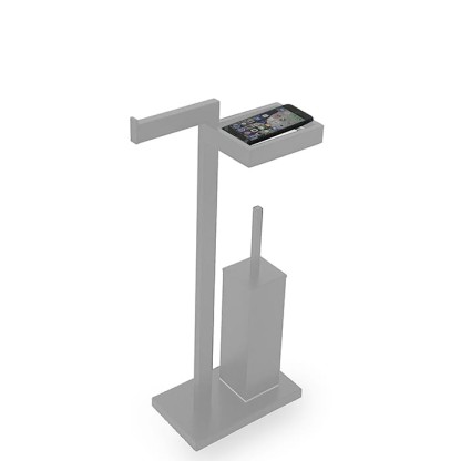 3SC SK Стойка напольная, с держателем тб, полочкой и ёршиком, цвет: белый матовый