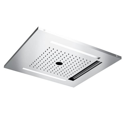 Almar Chromotherapy Встраиваемый верхний душ 49,6х49,6см., 3 типа струи, хромотерапия, цвет: нержавеющая сталь брашированная