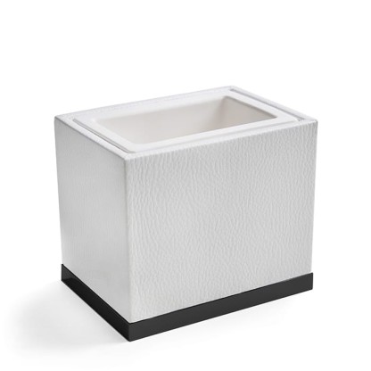 3SC Snowy Стакан настольный,  цвет: белая эко-кожа/черный матовый