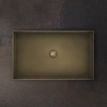 Gessi 316 Раковина 60x35 см, без отв., для установки на столешницу, без перелива, нержавеющая сталь, цвет: Warm bronze brushed PVD