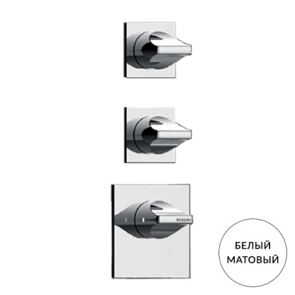 Bossini Apice Смеситель для душа, встраиваемый, термостатический, 2 запорных вентиля, внешняя часть, цвет: белый матовый