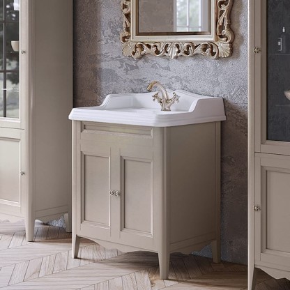 TW Veronica Nuovo комплект мебели с 2-мя дверцами, с доводчиками Blum, ручки: бронза, 73см, напольный, Цвет: tortora