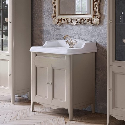 TW Veronica Nuovo комплект мебели с 2-мя дверцами, с доводчиками Blum, ручки: бронза, 73см, напольный, Цвет: tortora