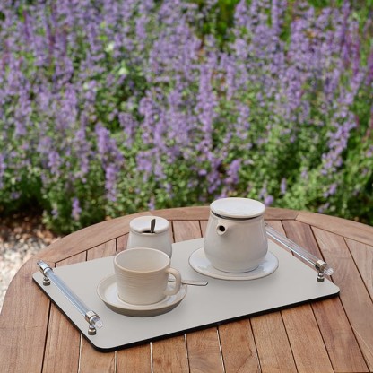 ADJ Поднос Asti, 45x30xH5 см., цвет: устричный/пепельная роза, фурнитура графит