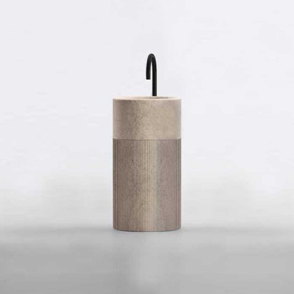 NOORTH milldue edition ROMA III Раковина 45х88 см, без отв., напольная, без перелива, с донным клапаном, цоколь фрезерованный Moka Cream, цвет: Moka Cream/Moka Cream